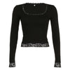 Lace Trim Slim Fit Crop Top for Summer Style ATHLEXES