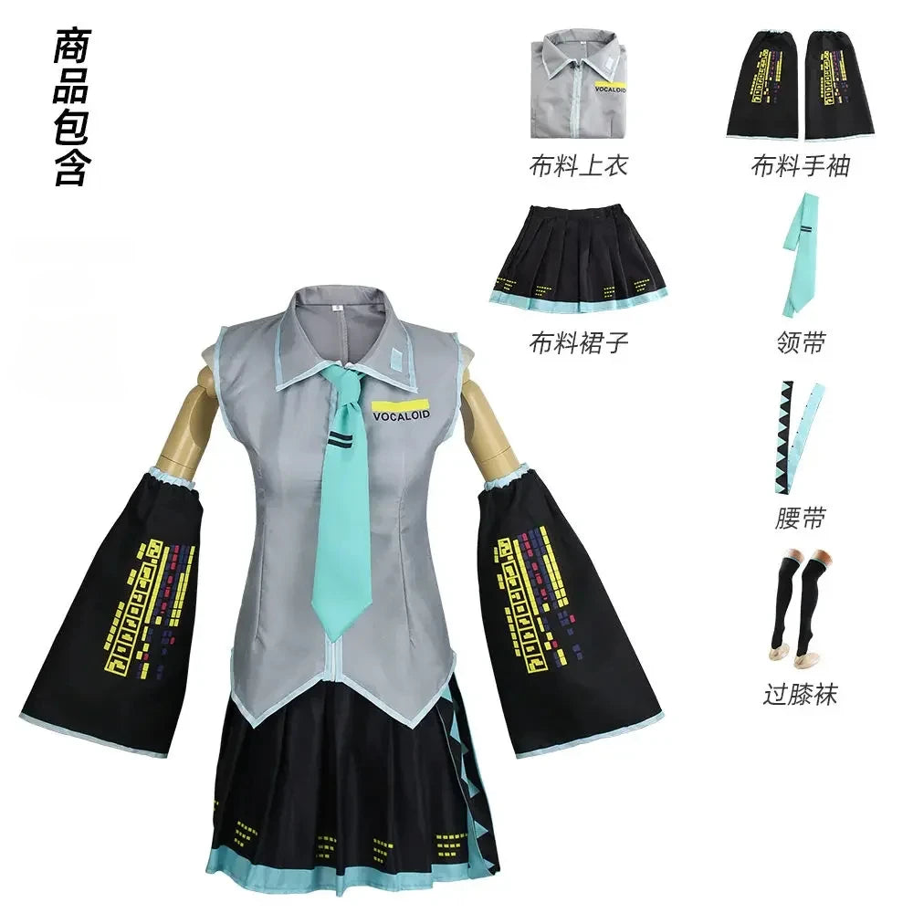Hatsune Miku Full Cosplay Set with Wig and Skirt ATHLEXES
