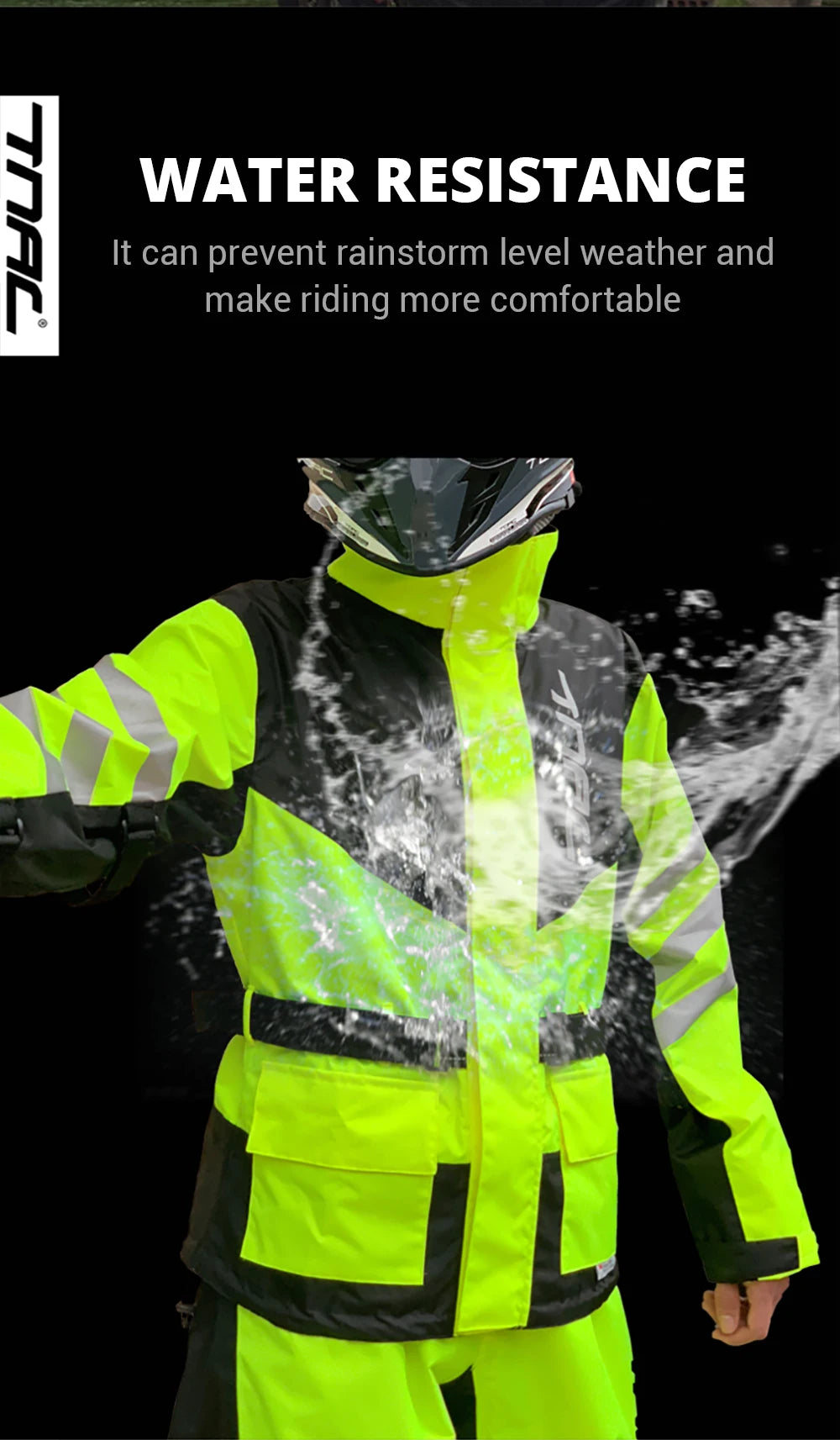 Reflective Waterproof Motorcycle Raincoat Suit ATHLEXES
