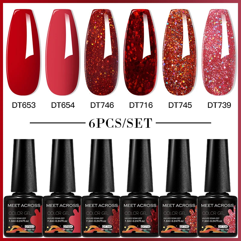 NailArt Pro 6pc UV Gel Polish Kit for Manicure ATHLEXES
