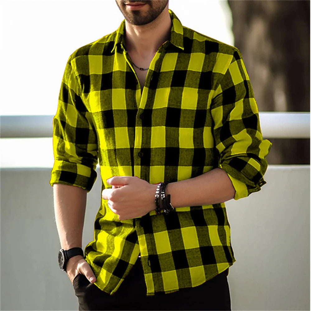 Plaid Luxe Lapel Cardigan for Men - Casual Elegance ATHLEXES