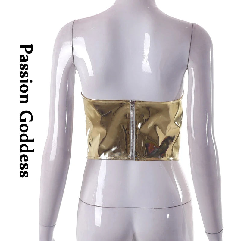 Goddess Glam Metallic Corset Top ATHLEXES