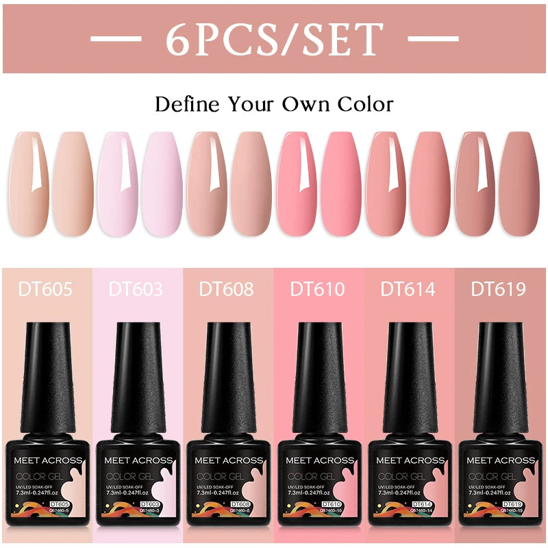 NailArt Pro 6pc UV Gel Polish Kit for Manicure ATHLEXES
