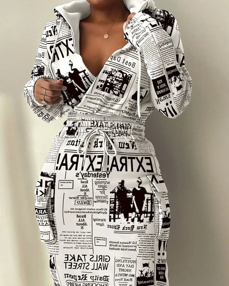 Plaid Hoodie Dress with Drawstring Detail ATHLEXES