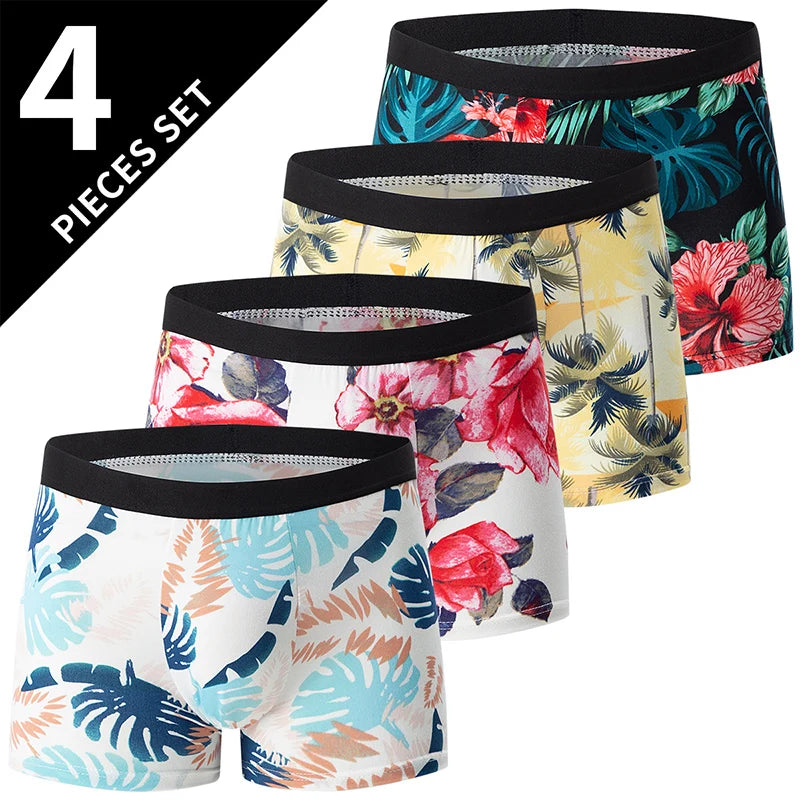 Comfort Fit Solid Color Boxer Trunks 4 Pack ATHLEXES
