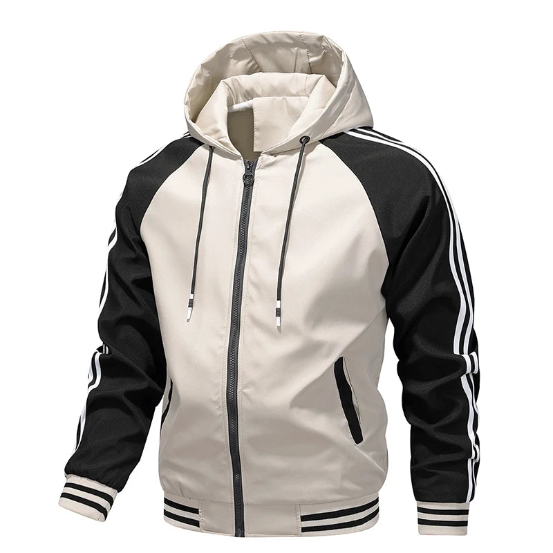 Vibrant Spring Color Block Hoodie Jacket for Men ATHLEXES