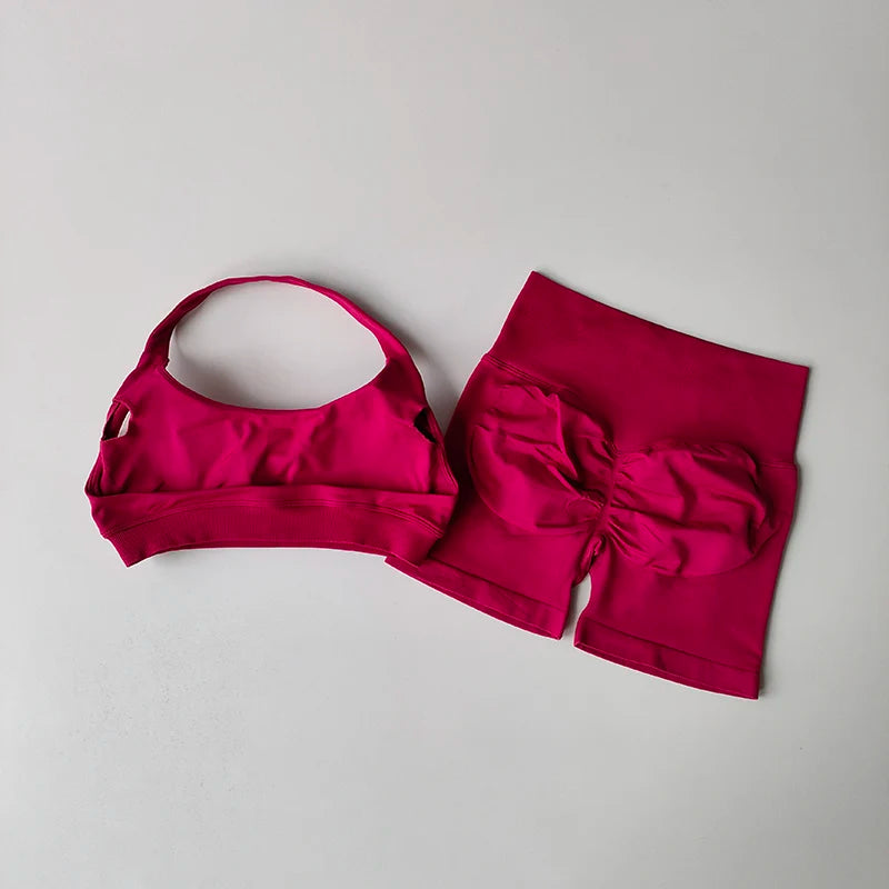 PeachFit High Waist Yoga Bra and Shorts Set ATHLEXES