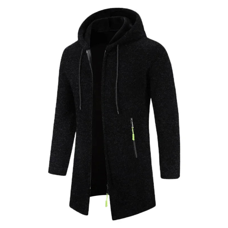 Urban Luxe Zippered Hoodie: Oversized Black Winter Sweatwear ATHLEXES