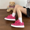 Chic Retro Matte Black Casual Sneakers for Women ATHLEXES