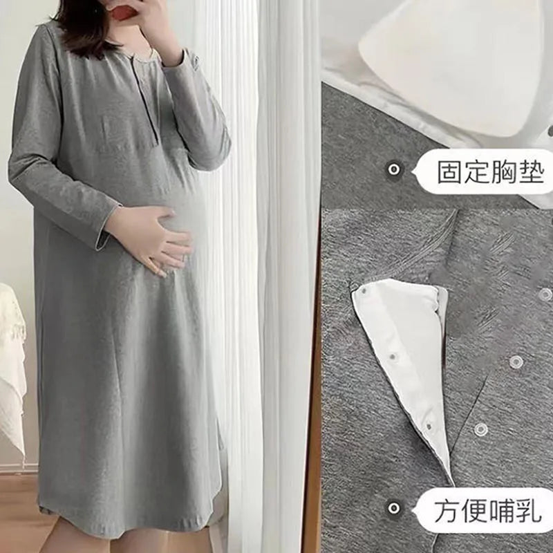 Maternity Comfort Nursing Sleepwear Gown ATHLEXES