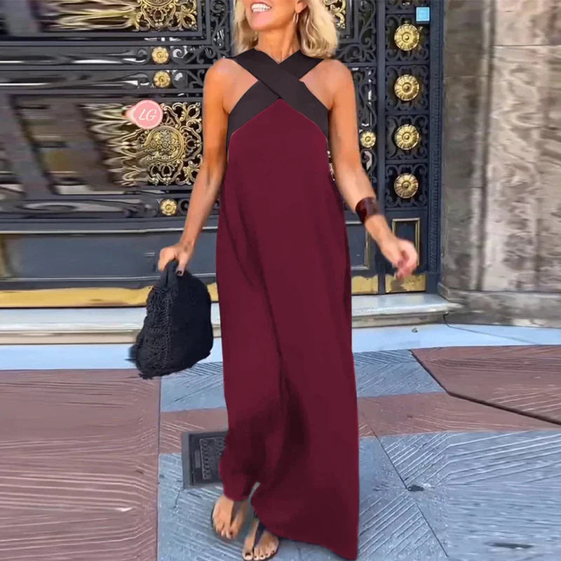 Coastal Breeze Off Shoulder Color Block Dress ATHLEXES