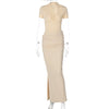 Elegant V-Neck Side Slit Maxi Dress for Women ATHLEXES