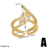 OCESRIO Mini Crystal Flower Open Ring in Gold Plated Copper ATHLEXES