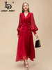 Elegant Red Chiffon Party Dress for Women ATHLEXES