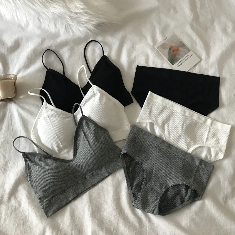 Women's Sports Bra Set Underwear Bra Korean Style Push Up No Steel Ring Bra ATHLEXES