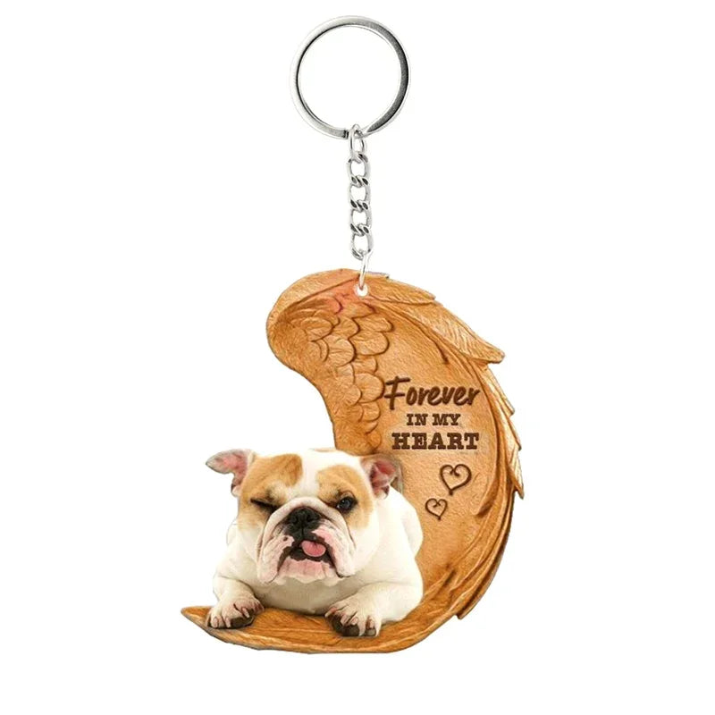 Heartfelt Dog Angel Pendant Keychain ATHLEXES