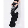 Luxe Y2K Lace Flare Jeans for Trendy Women ATHLEXES