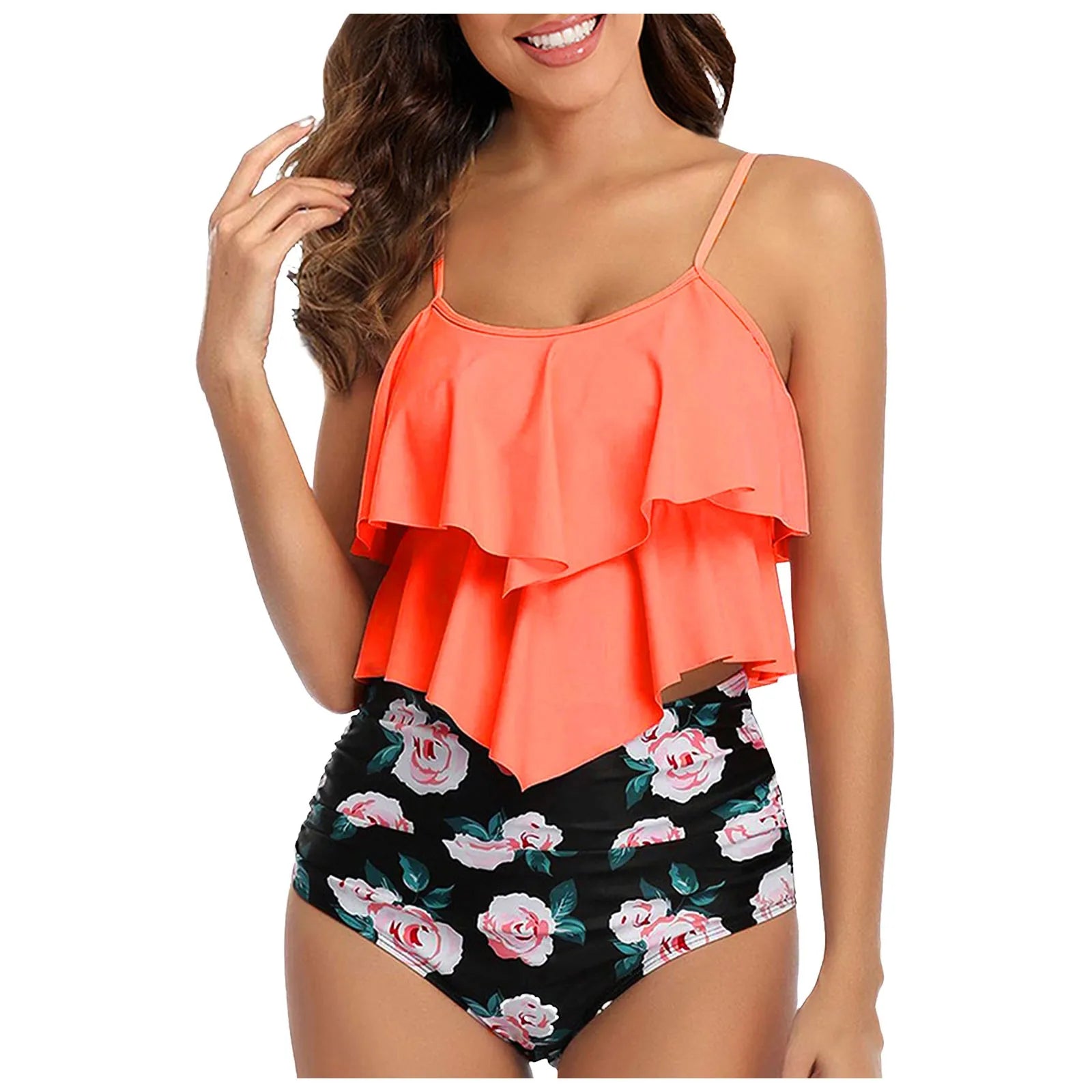 Vintage Ruffle Ruched High Rise Bikini Set ATHLEXES