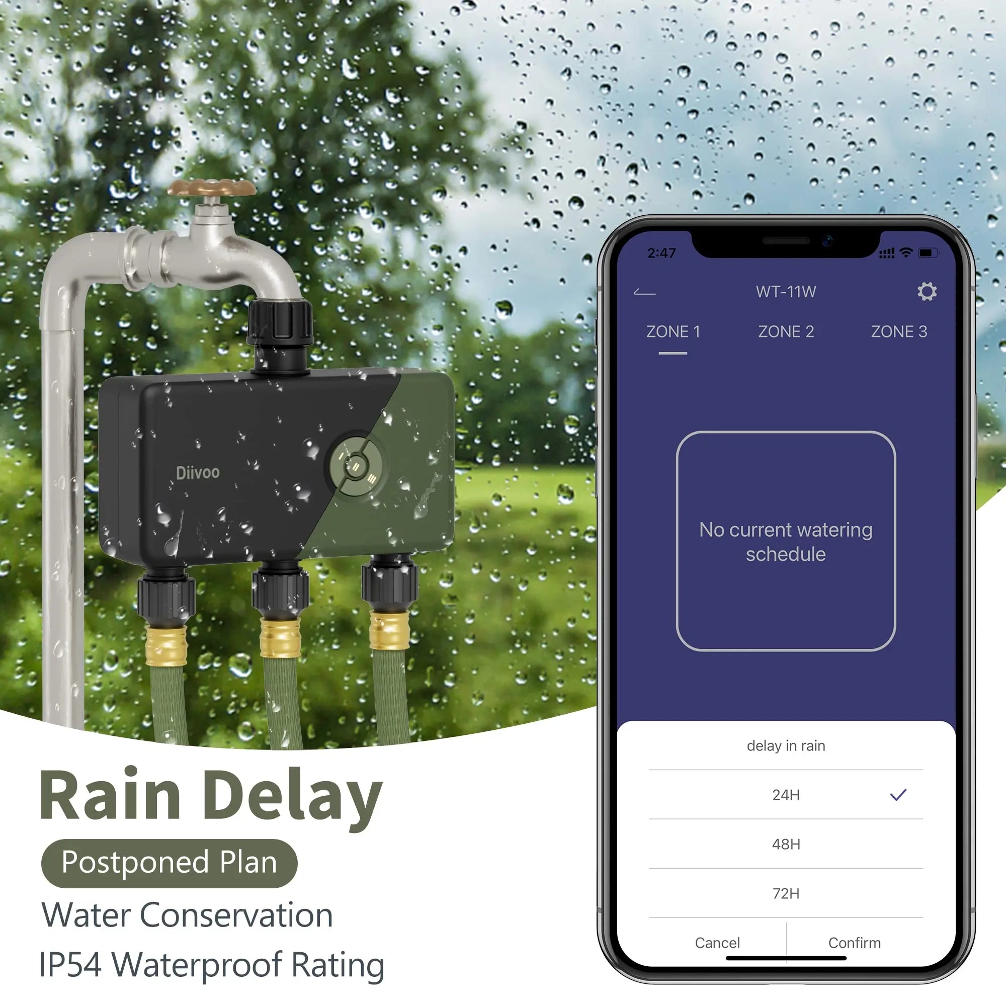Diivoo Smart WiFi Garden Irrigation Timer with Alexa ATHLEXES