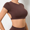 BreezeFit Backless Yoga Crop Top for Women ATHLEXES