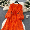 Chic French Lace Ruffle Dress for Women ATHLEXES