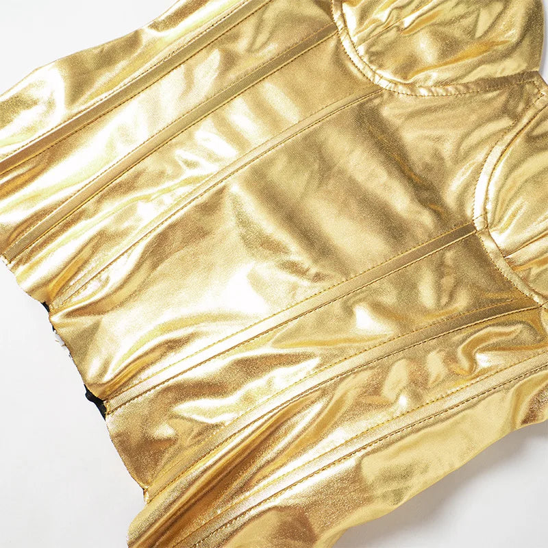 Goddess Glam Metallic Corset Top ATHLEXES