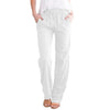 Luxe Linen Blend Drawstring Pants for Women ATHLEXES