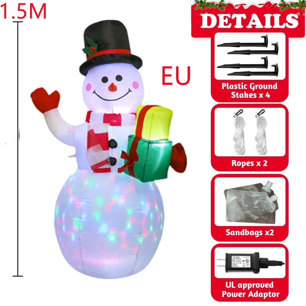Festive Glow Snowman Inflatable with LED Lights Decor ATHLEXES