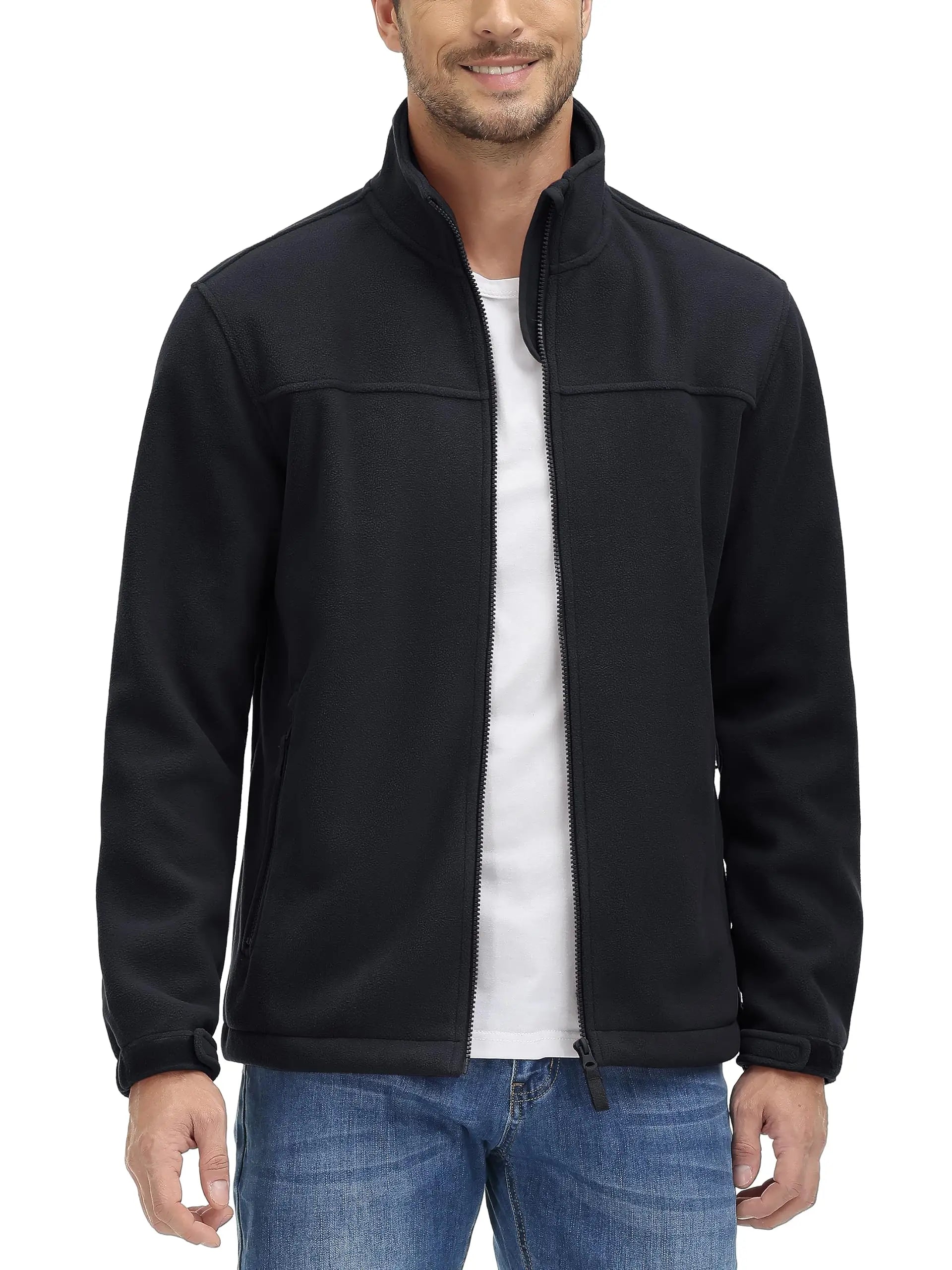 TACVASEN Men's Windproof Fleece Jacket with Pockets ATHLEXES