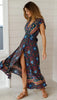 Chic V Neck Summer Slit Maxi Dress for Women ATHLEXES