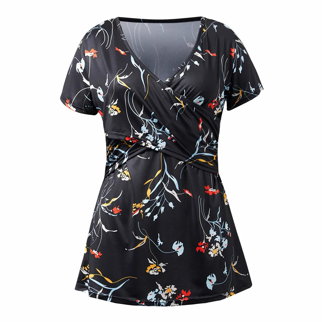 Chic Dot Nursing Tee for Moms Plus Size S-2XL ATHLEXES