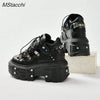 Gothic Chic Black Lace-Up Platform Ankle Boots ATHLEXES