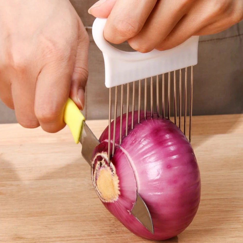 OnionMaster Stainless Steel Slicer & Holder Tool ATHLEXES