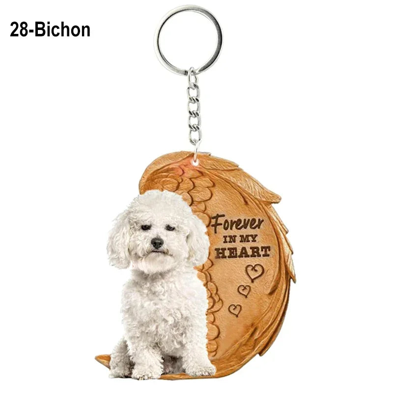 Heartfelt Dog Angel Pendant Keychain ATHLEXES