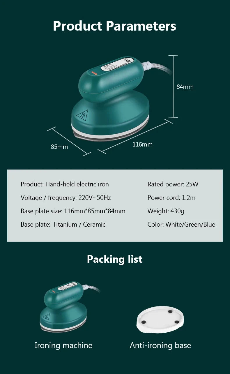 JIQI Travel Pro Handheld Iron with Ceramic Precision ATHLEXES