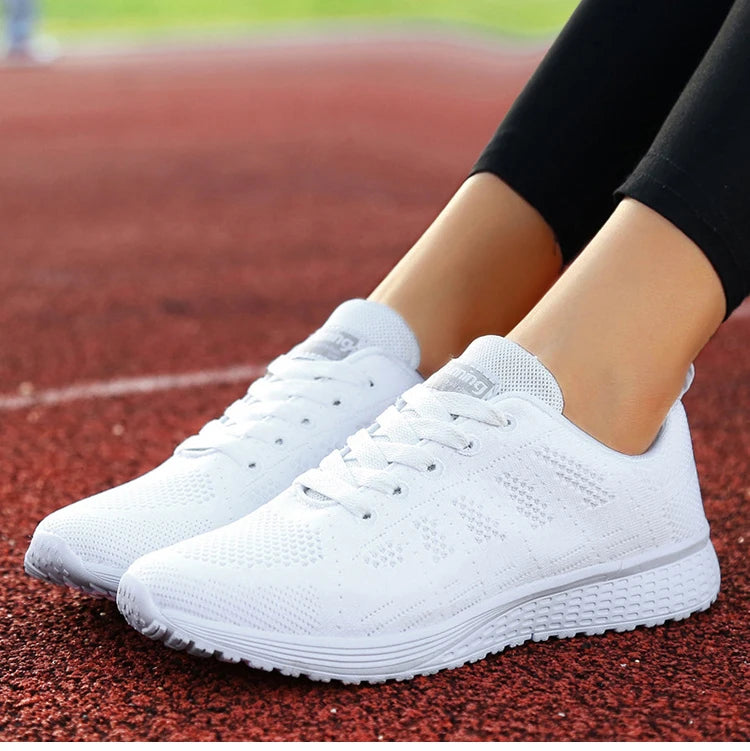 BreatheEasy Women's White Athletic Sneakers for Sport and Casual Wear ATHLEXES