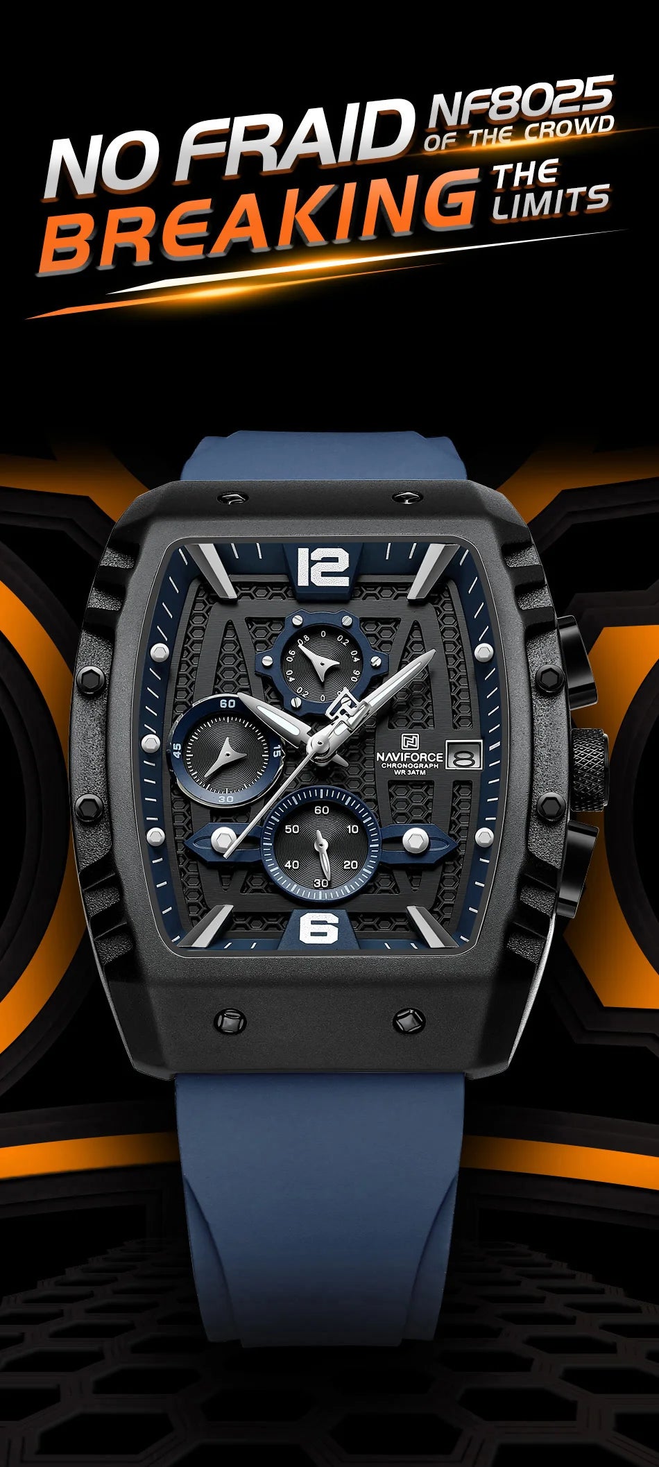 NAVIFORCE NF8025 Waterproof Sport Chronograph Watch ATHLEXES