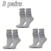 3 Pairs Pleated Mid Length Socks Women's Fashion Elephant Socks ATHLEXES
