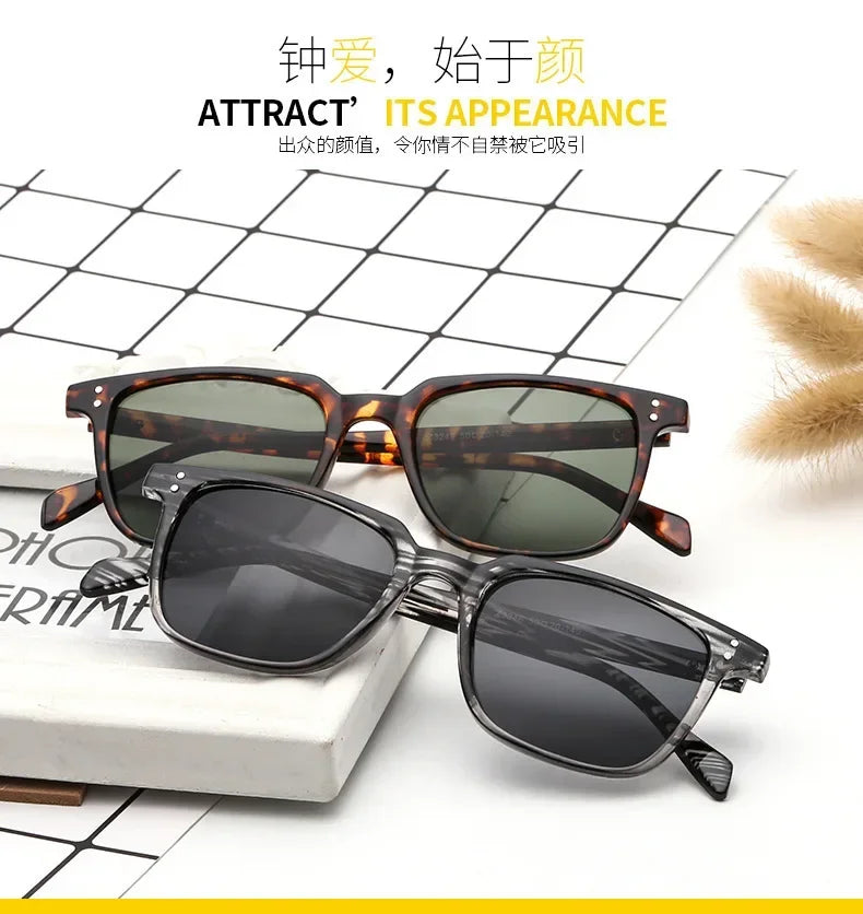 Leopard Green Square Sunglasses for Men ATHLEXES