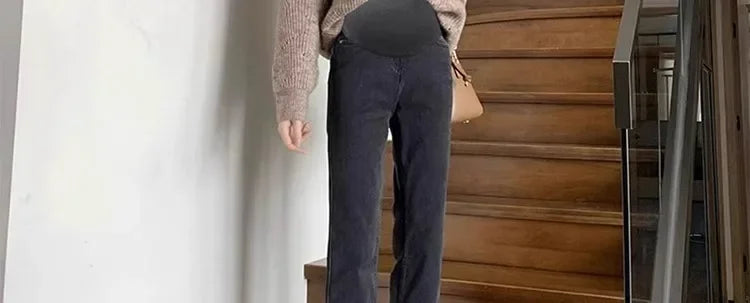 BumpStyle High Elasticity Maternity Fringe Jeans ATHLEXES