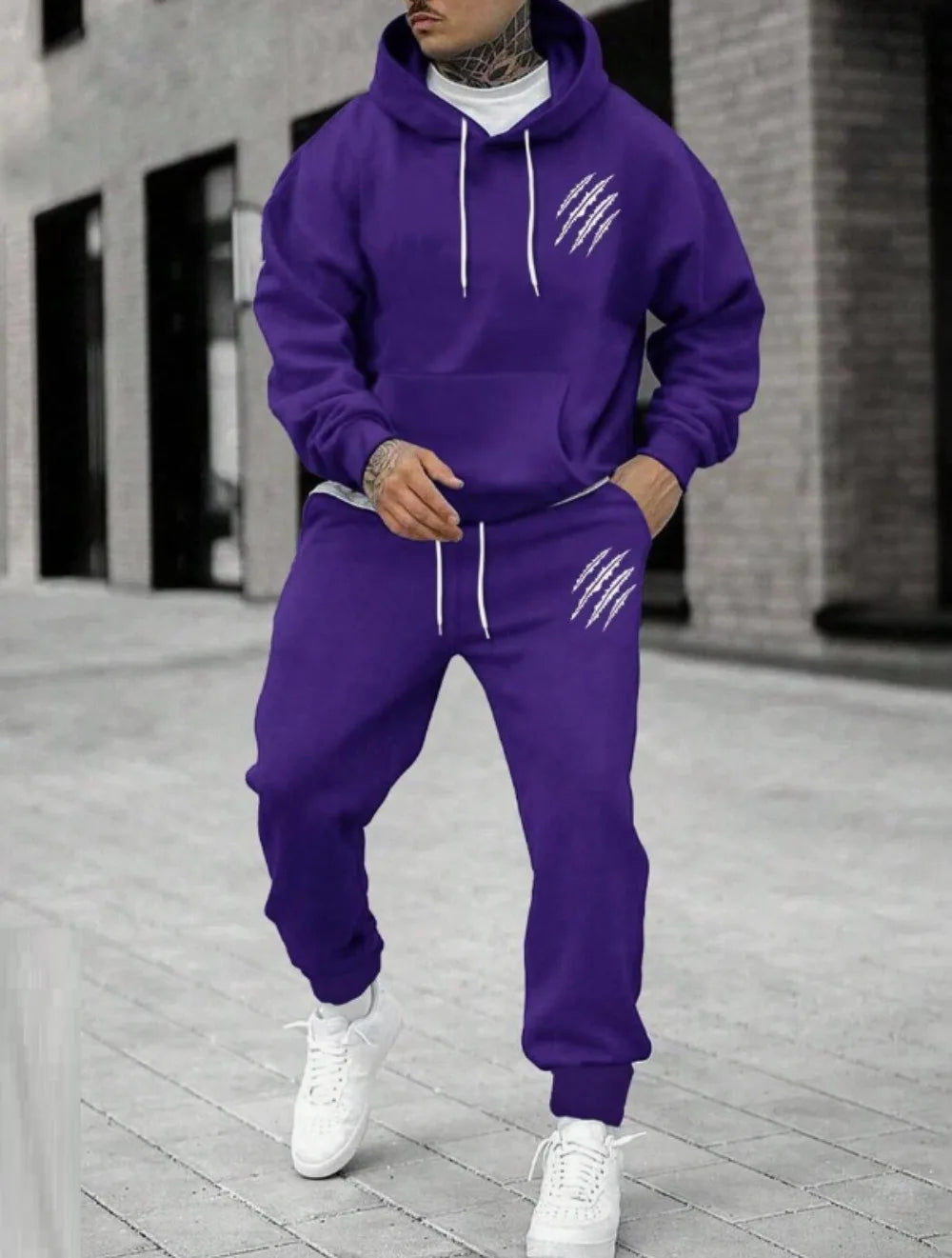 Animal Claw Print Hoodie and Pants Sports Suit ATHLEXES