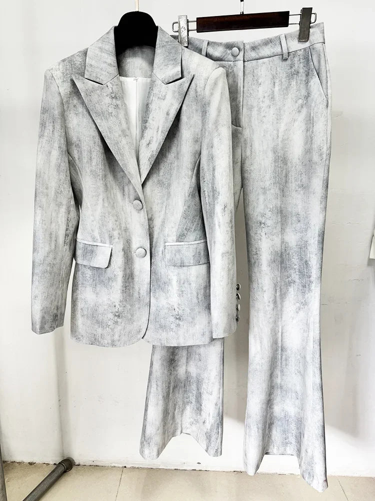 Chic Tie Dye Blazer and Pants Set ATHLEXES