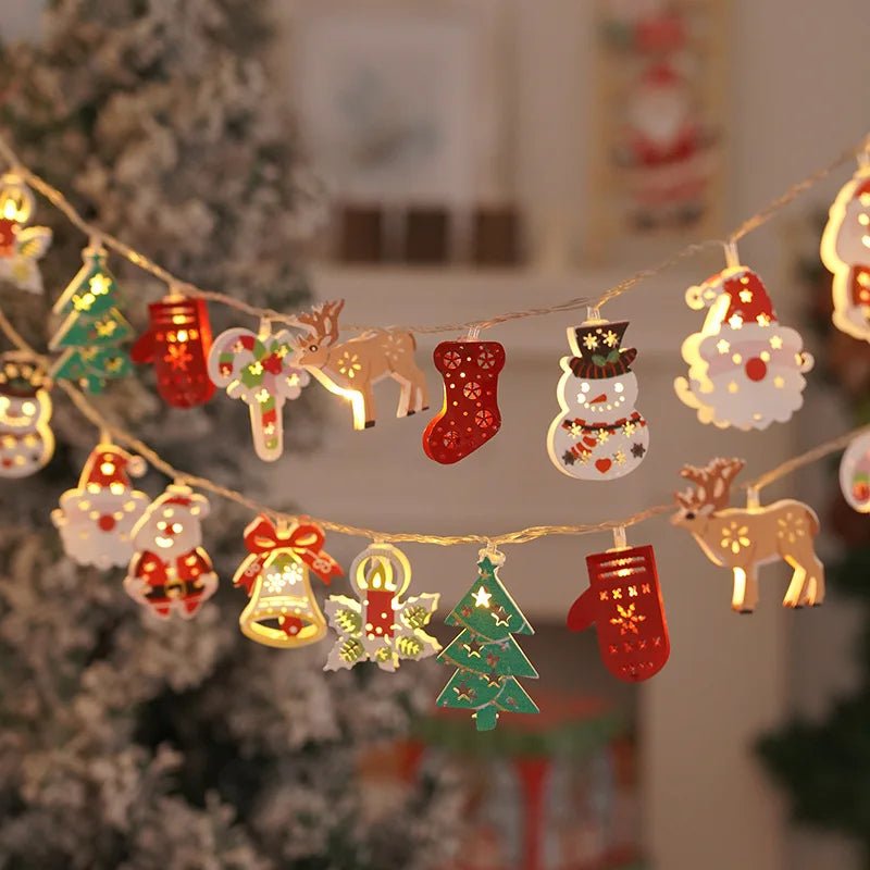 Christmas Lights String Santa Claus Snowman USB Garland LED Christmas Tree Decorative Light Party New Year's Decor Natal droship ATHLEXES