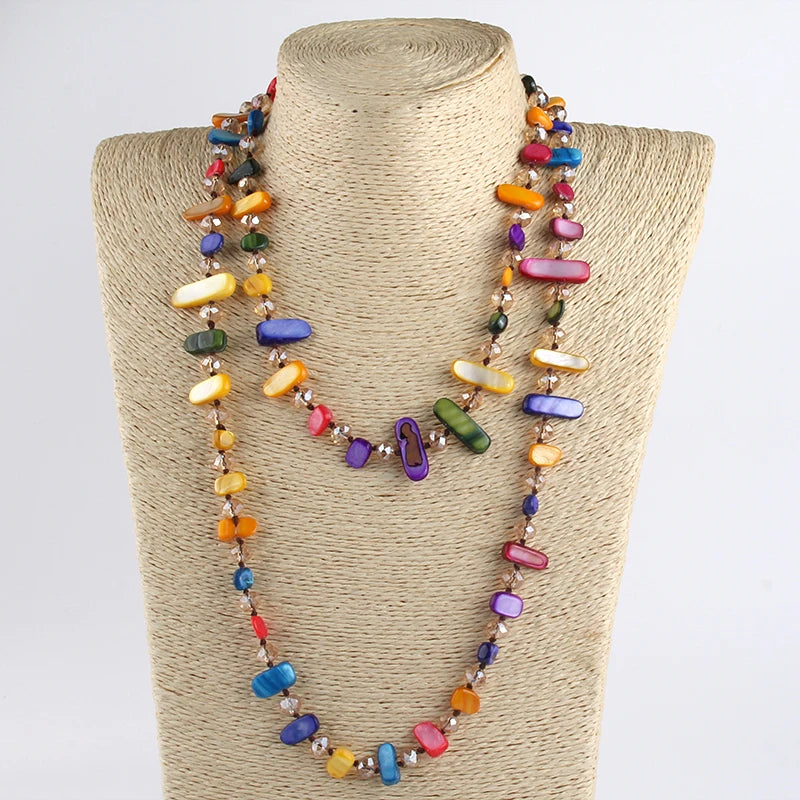 Rainbow Crystal Shell Necklace for Womenâ??s Gift ATHLEXES