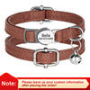 Engraved Luxury PU Leather Cat Collar ATHLEXES