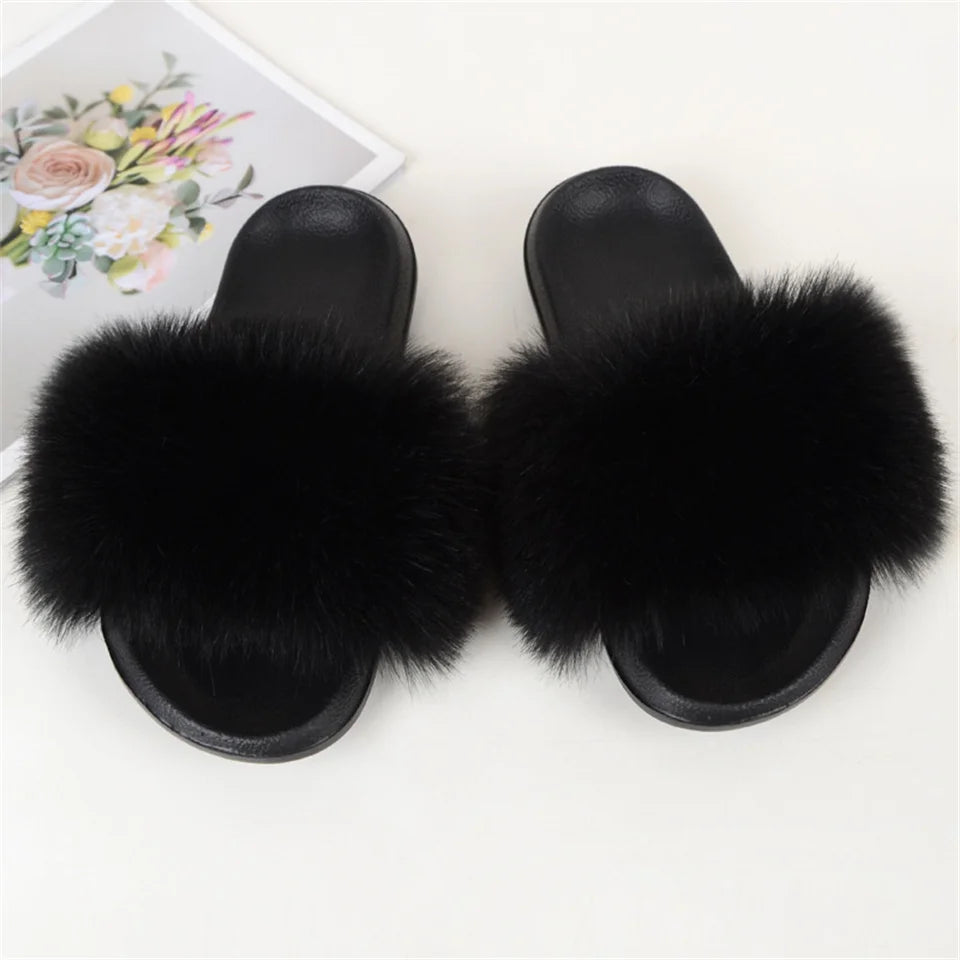 Luxury Faux Fur Slides for Women - Summer Comfort ATHLEXES