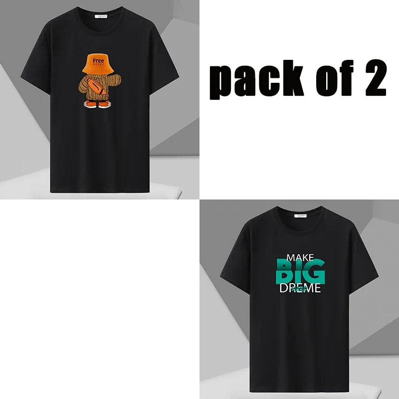 Plus Size Men's Cotton Printed Tee 7XL Oversized Top ATHLEXES
