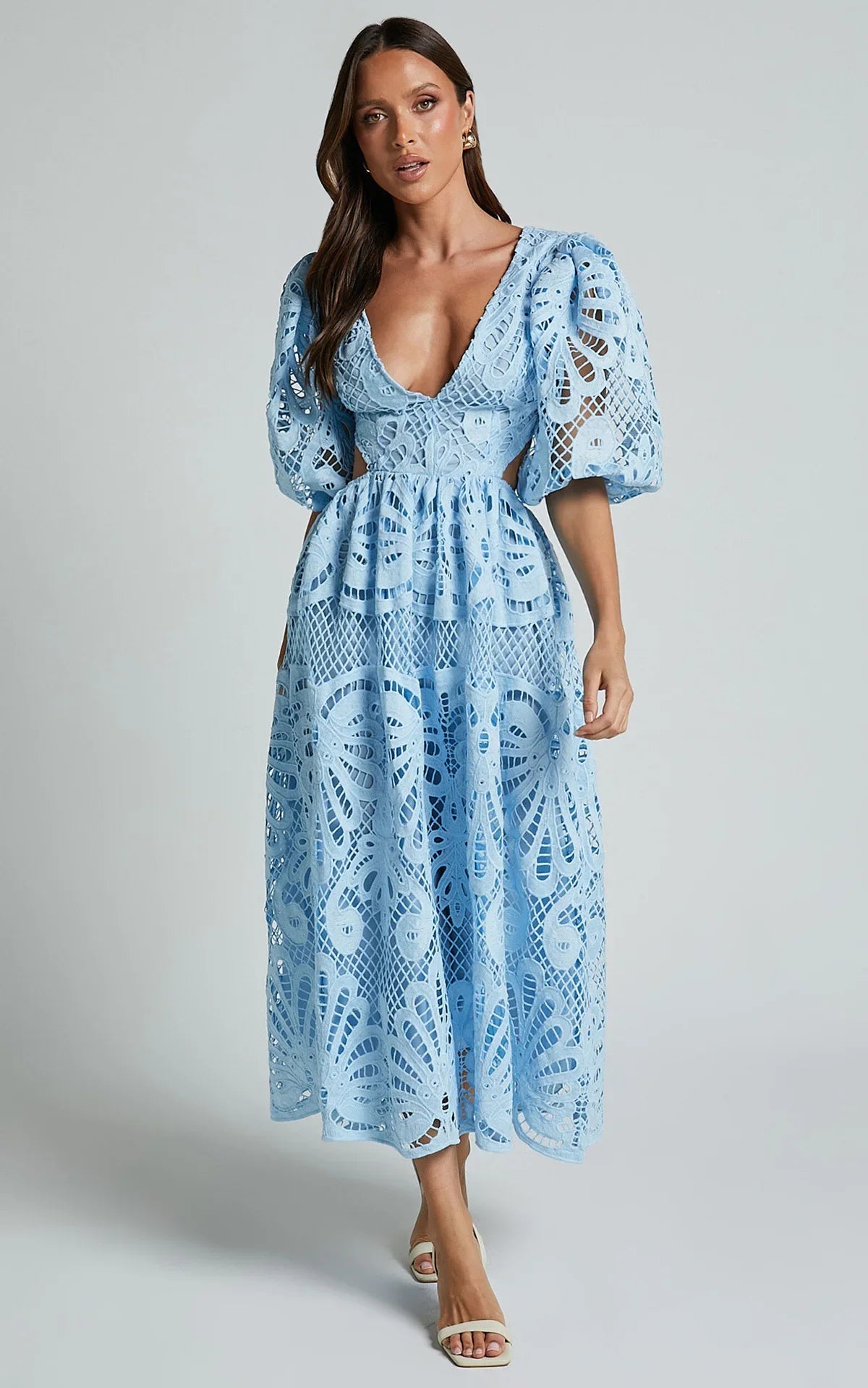 Elegant Lace Embroidered Summer Dress ATHLEXES