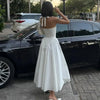 Chic White Backless Halter Dress for Summer Events ATHLEXES