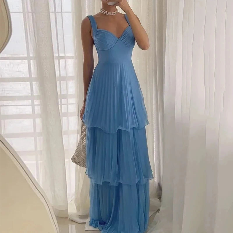 Elegant V Neck Backless Summer Maxi Dress ATHLEXES